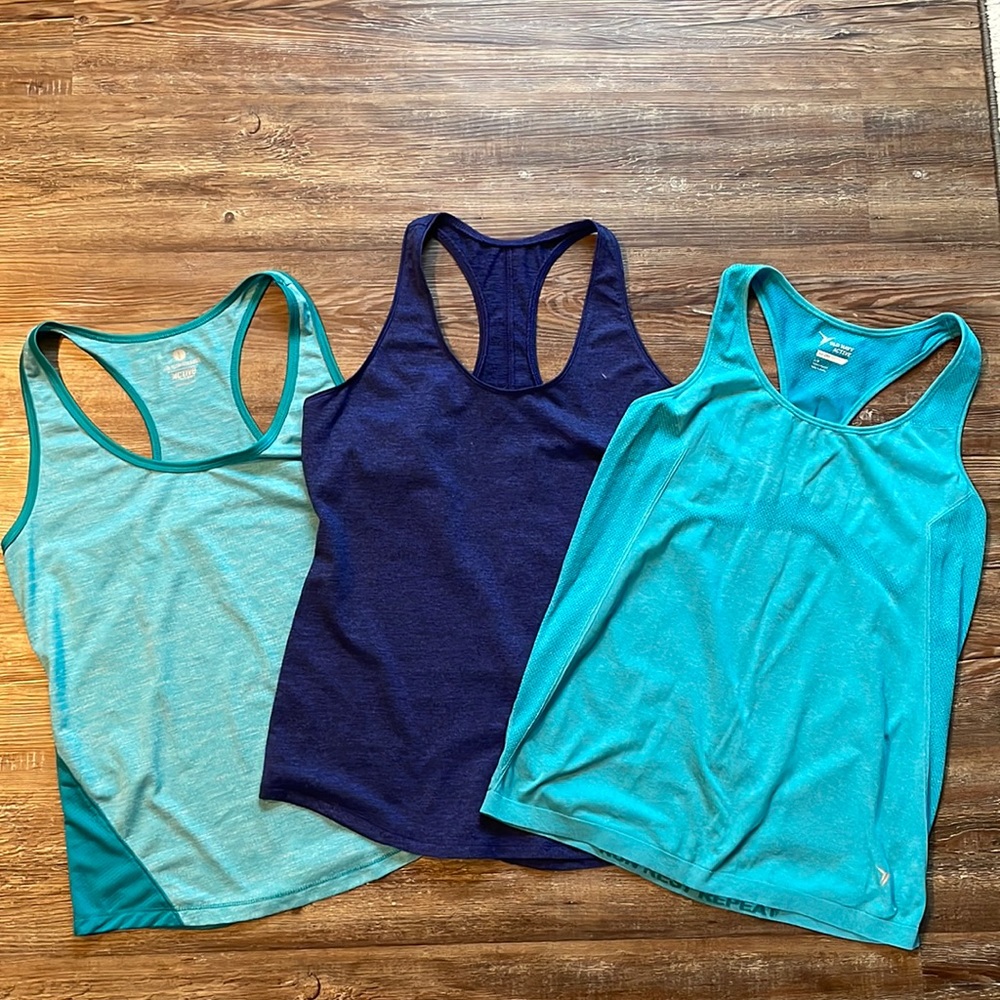 Set of three workout tank tops